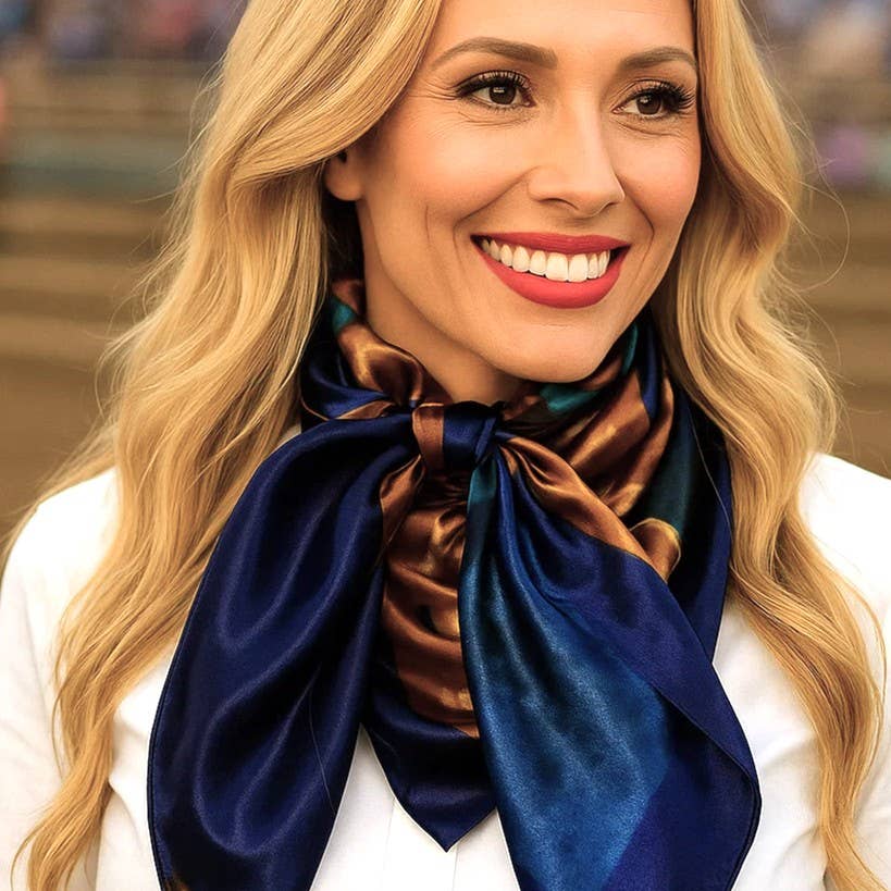 35X35"  Blue Painted Sunflowers Wild Rag / Scarf WR2101