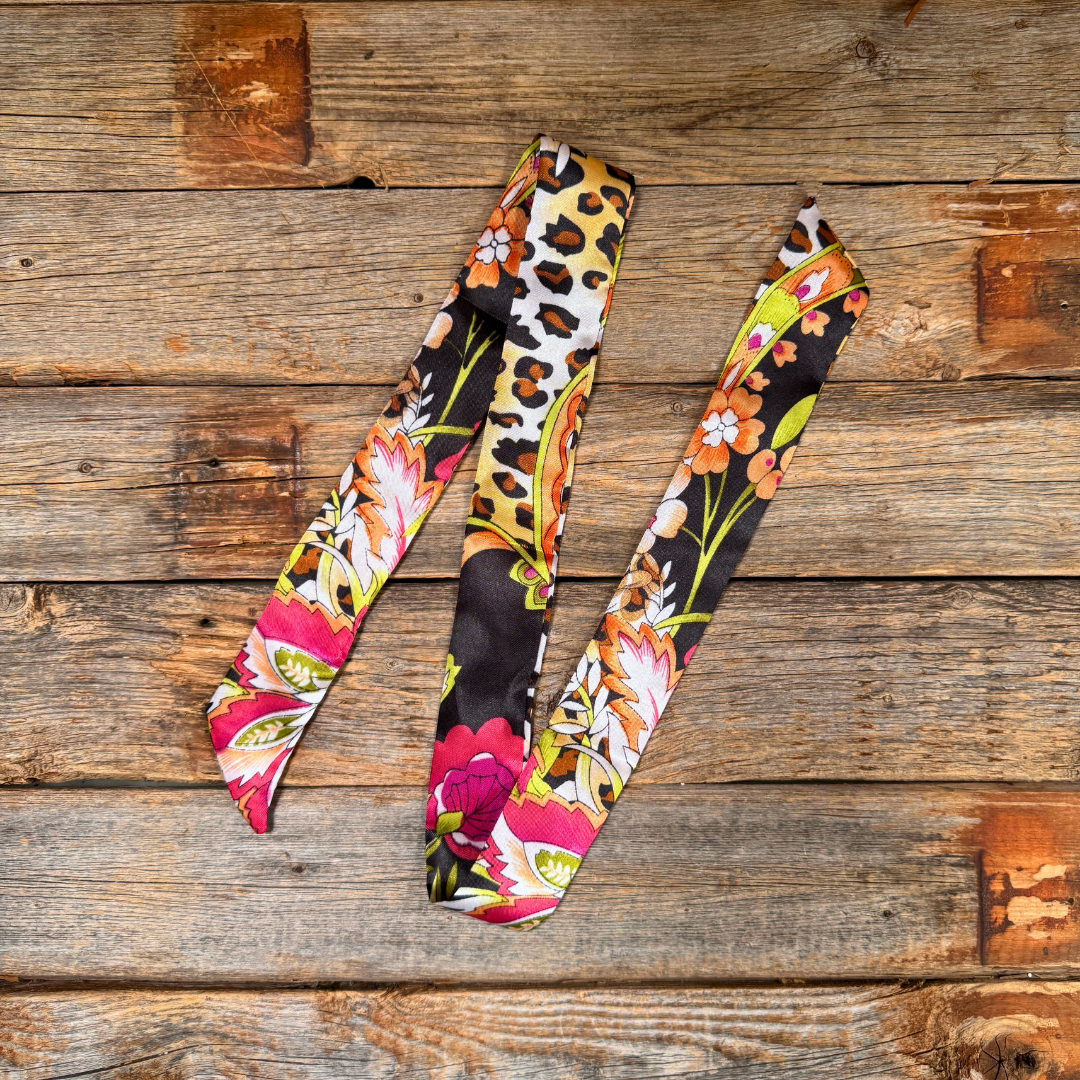 Yellow and Black Western Skinny Mini Wild Rag Scarf / Cowgirl Necktie #TW335