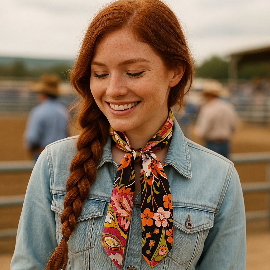 Yellow and Black Western Skinny Mini Wild Rag Scarf / Cowgirl Necktie #TW335