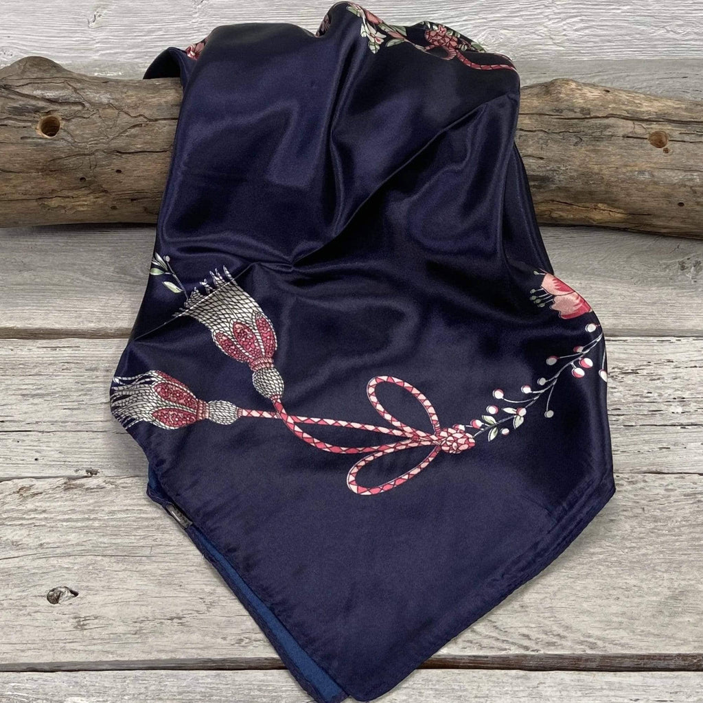 35X35" Rose Buds & Tassels Wild Rag/Scarf WR51