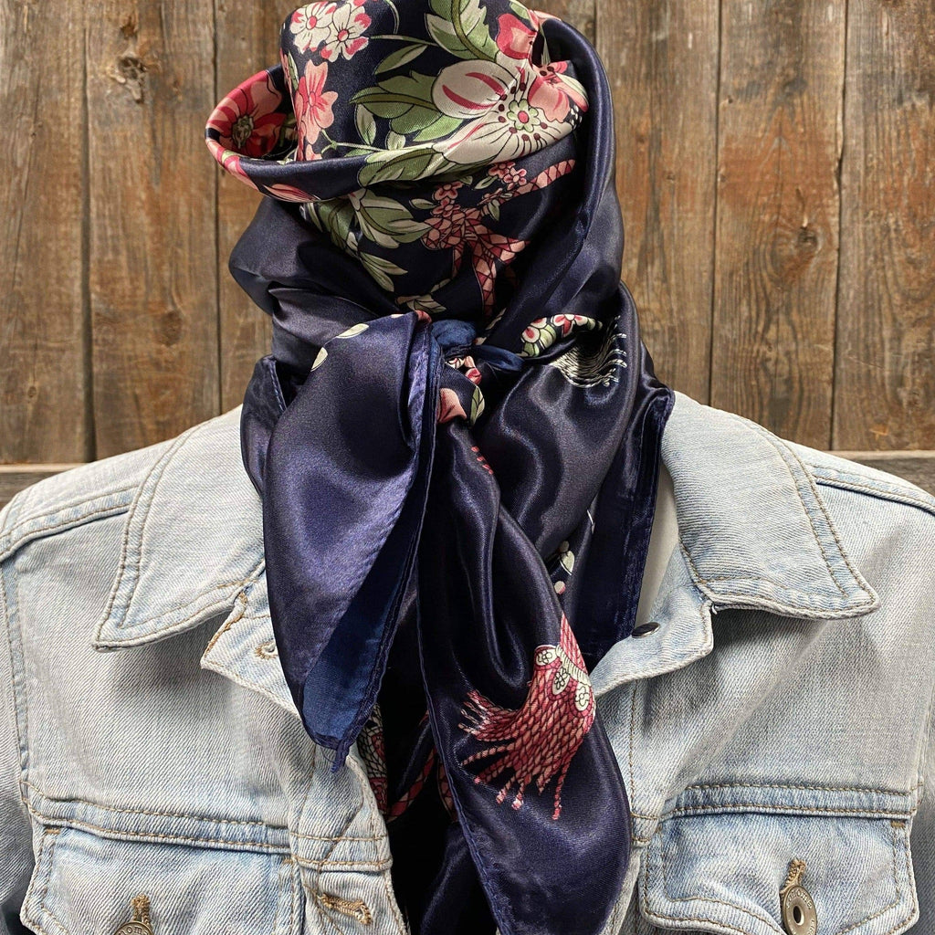 35X35" Rose Buds & Tassels Wild Rag/Scarf WR51