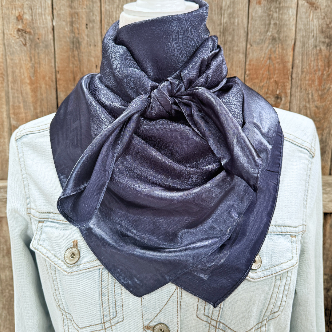 35X35" Navy Jacquard Wild Rag / Scarf WR4012